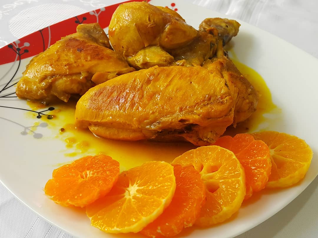 طرز تهیه مرغ پرتقالی مجلسی مرحله به مرحله
